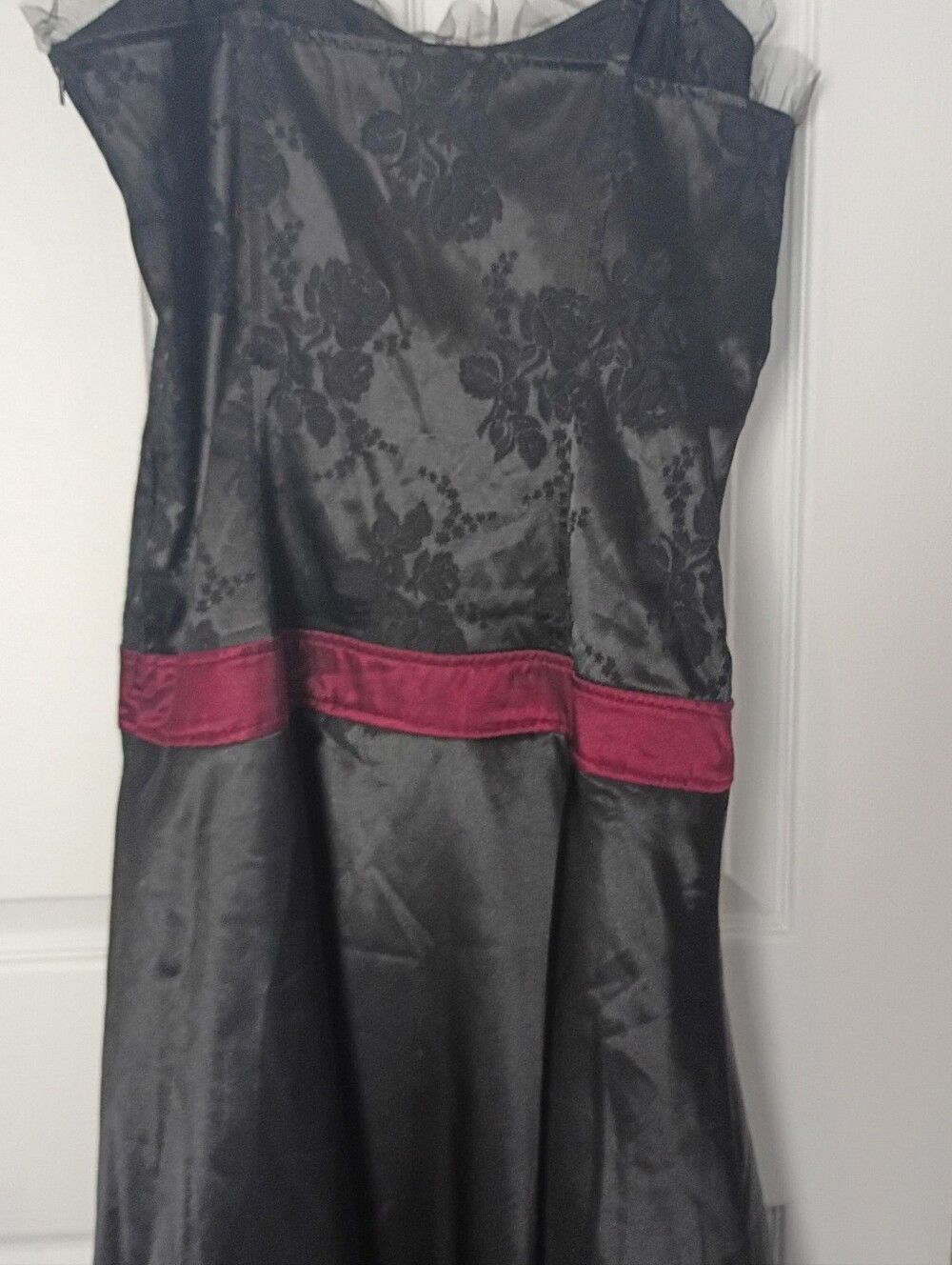 Vintage Lip Service Helena Gothic Goth Black and Burgundy Dress L - Picture 6 of 15
